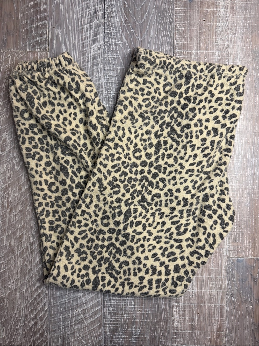 Chaser Leopard Print Knit Pants - Beige & Black - Picture 1 of 3